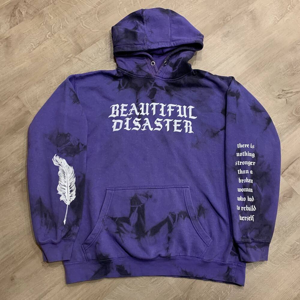 Beautiful Disaster Purple Hoodie Don't Know My Story Sweatshirt Women's C1X XL